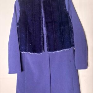 IMAN Royal Blue Coat with Gold Necklace Detail